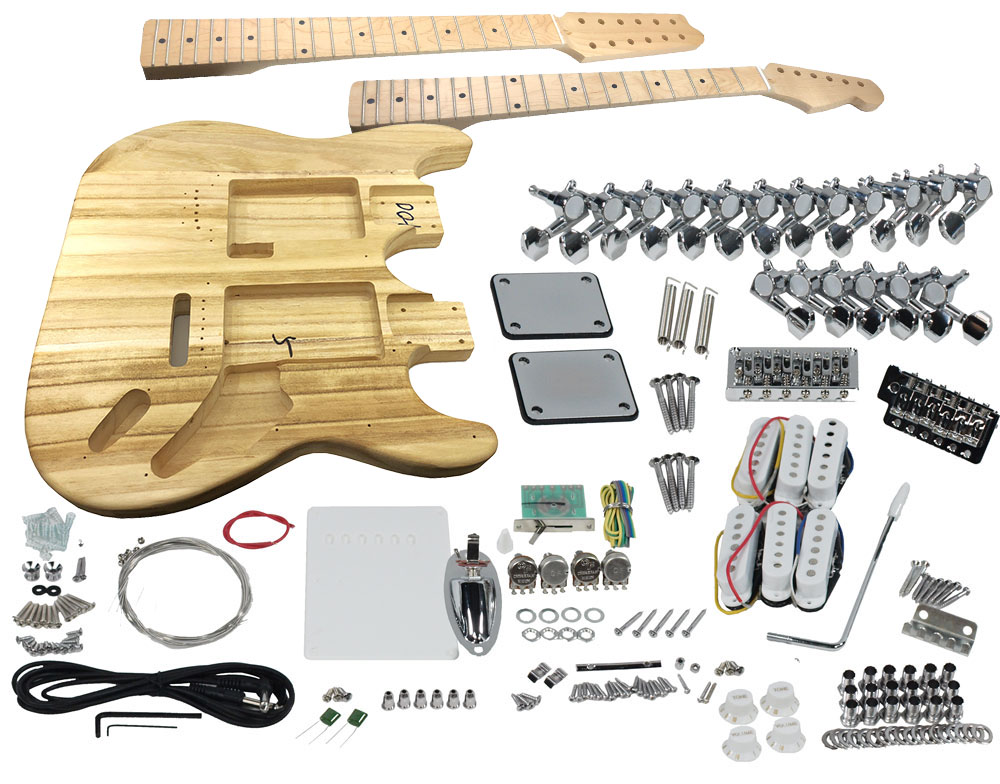 Solo Dstk 1 Diy Double Neck Electric Guitar Kit Gear - Diy Electric Guitar Kit Left Handed