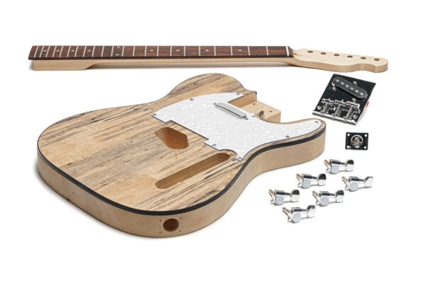 Electric Guitar Kit With Spalted Maple Top