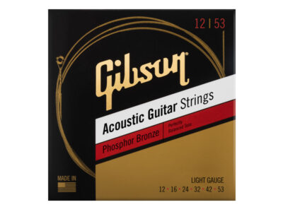 Gibson PB12 Phosphor Bronze Acoustic Guitar Strings, Light, 12-53