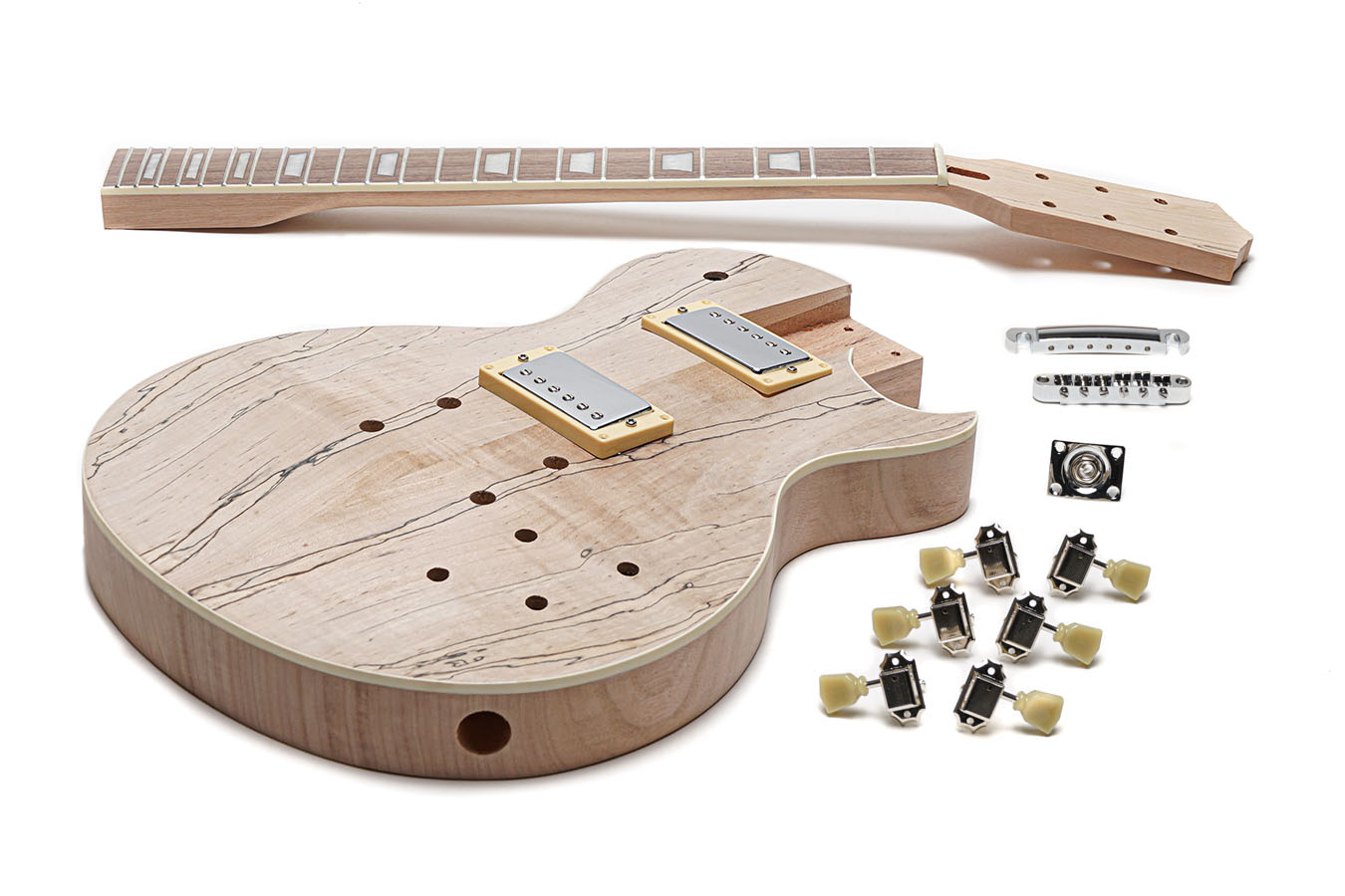 Solo LPK-75B DIY Electric Guitar Kit with Spalted Maple Top & Bolt On Neck