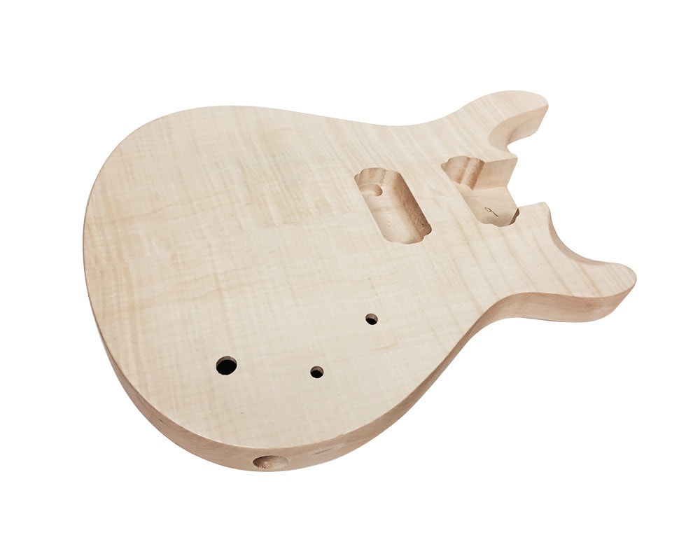 Solo SG Style DIY Guitar Kit Basswood Body Flamed Maple Top 