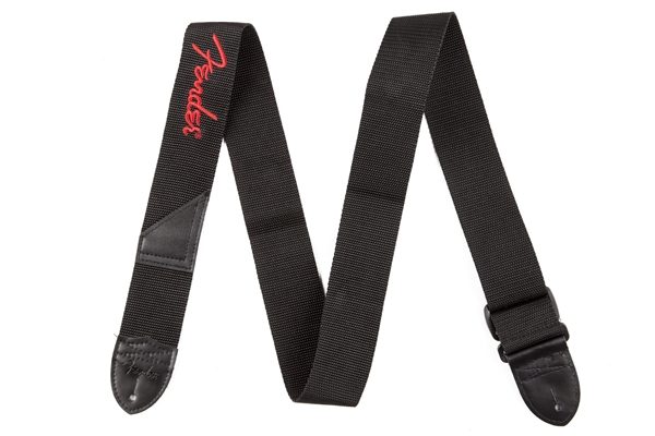 Fender® 2" Black Poly Strap with Red Fender® Logo