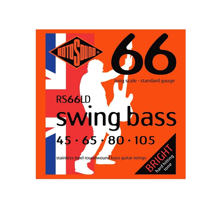 Rotosound RS66LD Swing Bass 66 Stainless Steel Electric Bass 4 String Set  (45-105)