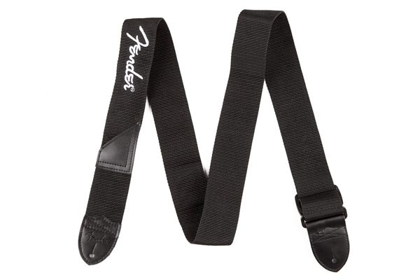 Fender® 2" Black Poly Strap with White Fender® Logo