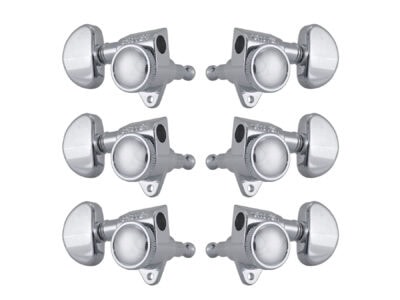 Grover 502C Roto-Grip Locking Rotomatic Chrome Machine Heads 3+3 - Kidney Style