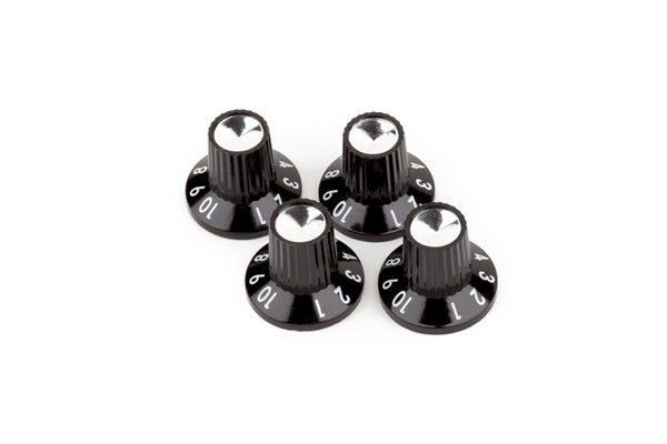 Fender® Black-Silver Skirted On Amplifier Knobs