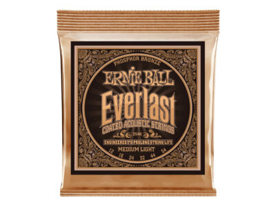 Ernie Ball 2546 Everlast Coated Phosphor Bronze Acoustic Guitar Strings, Medium Light, 12-54