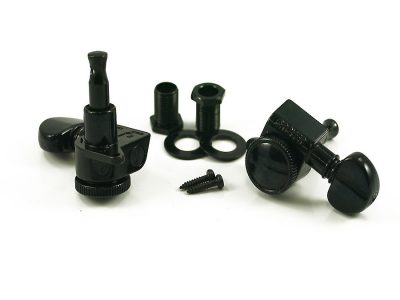 Grover 505BC6 Roto-Grip Mini Locking Rotomatic Tuners, 6 In-Line - Black