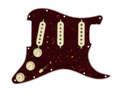 Fender® Pre-Wired Strat® Pickguard, Custom Shop Custom '69 SSS, 11 Hole, Tortoise Shell