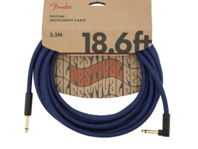 Fender® Angled Festival Hemp Instrument Cable, 18.6′, Blue