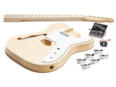 Semi Hollow Electric Guitar Kit With Maple Top & Solderless Electronics