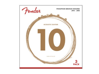 Fender® Phosphor Bronze Acoustic Strings, Ball End, 10-48 - 3 Pack