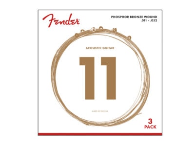 Fender® Phosphor Bronze Acoustic Strings, Ball End, 11-52 - 3 Pack