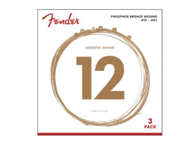 Fender® Phosphor Bronze Acoustic Strings, Ball End, 12-53 - 3 Pack