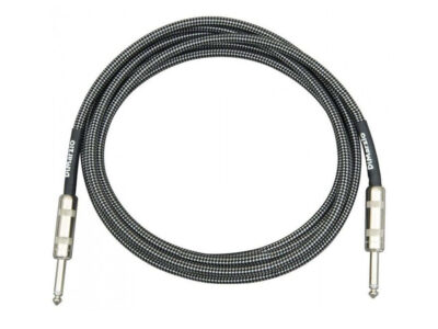 DiMarzio EP1710SSBKGY Braided Instrument Cable - Straight, 10 ft, Black/Grey