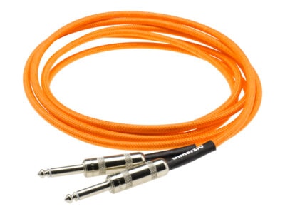DiMarzio EP1710SSPK Braided Instrument Cable - Straight, 10 ft, Orange