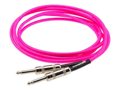 DiMarzio EP1710SSPK Braided Instrument Cable - Straight, 10 ft, Neon Pink