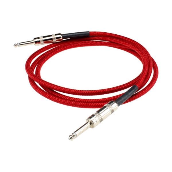 DiMarzio EP1710SSRD Braided Instrument Cable - Straight, 10 ft, Red