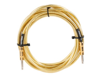 DiMarzio EP1718SSGM Braided Instrument Cable With PVC Jacket - Straight, 18 ft, Gold