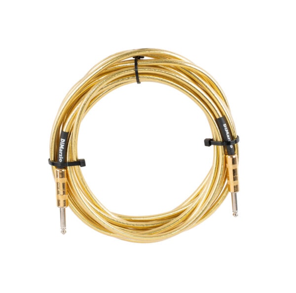 DiMarzio EP1718SSGM Braided Instrument Cable With PVC Jacket - Straight, 18 ft, Gold
