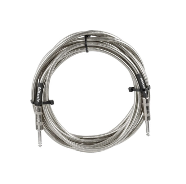 DiMarzio EP1718SSSM Braided Instrument Cable With PVC Jacket - Straight, 18 ft, Chrome