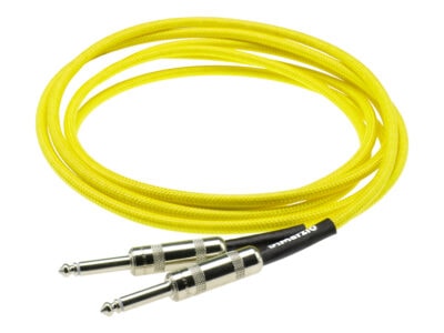 DiMarzio EP1710SSY Braided Instrument Cable - Straight, 10 ft, Neon Yellow