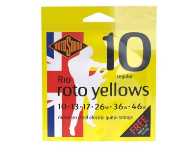 Rotosound Roto Yellows Nickel Wound Electric Guitar Strings, Regular, 10-46