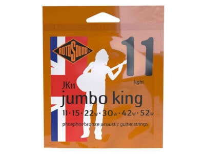 Rotosound JK11 Jumbo King Phosphor Bronze Acoustic Guitar Strings, Light, 11-52