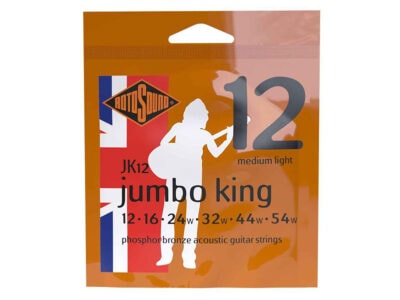 Rotosound JK12 Jumbo King Phosphor Bronze Acoustic Guitar Strings, Medium Light, 12-54