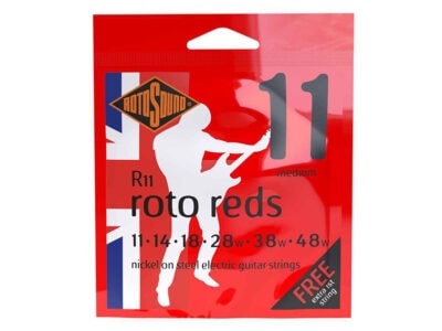 Rotosound Roto Reds Nickel Wound Electric Guitar Strings, Medium, 11-48