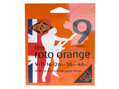 Rotosound Roto Orange Nickel Wound Electric Guitar Strings, Hybrid, 9-46