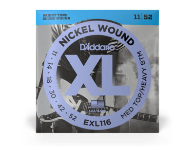 D’Addario EXL116 Nickel Wound Electric Guitar Strings, Medium Top/Heavy Bottom, 11-52
