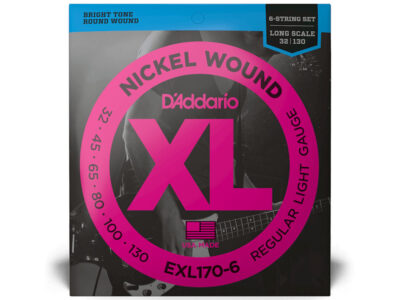 D'Addario EXL170-6 6-String Nickel Wound Electric Bass Strings, Light, Long Scale, 32-130