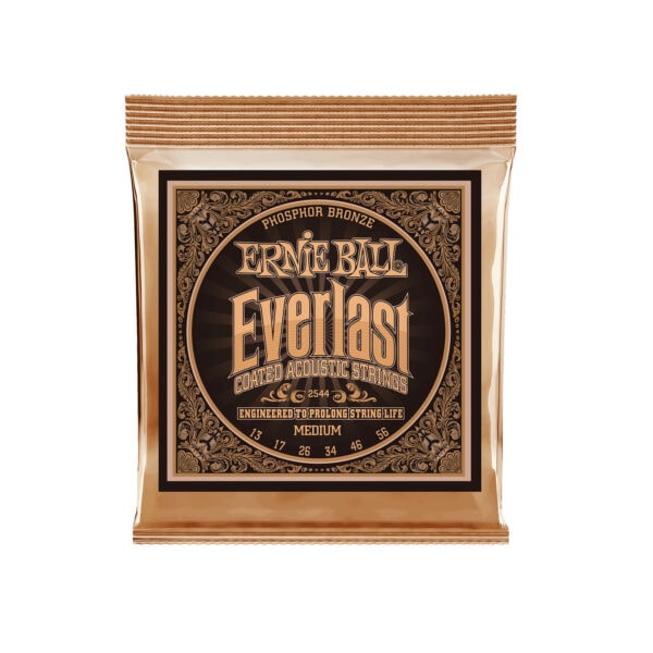 Ernie Ball 2544 Everlast Coated Phosphor Bronze Acoustic Guitar Strings, Medium, 13-56