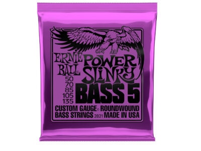 Ernie Ball 2821 Bass 5 Power Slinky Electric Bass Guitar Strings, 50-135