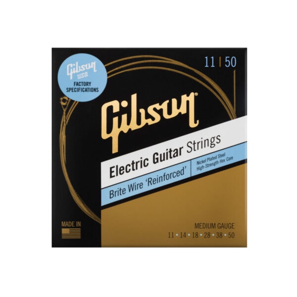 Gibson BWR11 Brite Wire Reinforced Electric Guitar Strings, Medium, 11-50