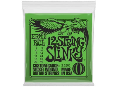 Ernie Ball 2230 12-String Slinky Nickel Wound Electric Guitar Strings, 8-40