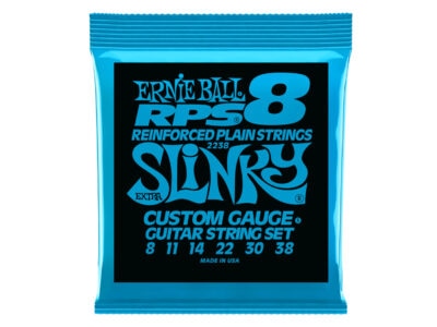 Ernie Ball 2240 Reinforced Extra Slinky RPS Nickel Wound Electric Guitar Strings, 8-38