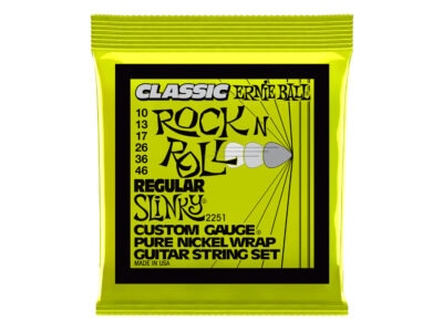 Ernie Ball 2251 Regular Slinky Classic Rock N Roll Pure Nickel Electric Guitar Strings, 10-46