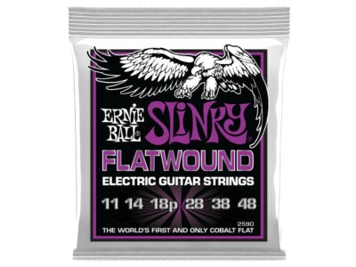 Ernie Ball 2590 Power Slinky Cobalt Flatwound Electric Guitar Strings, 11-48