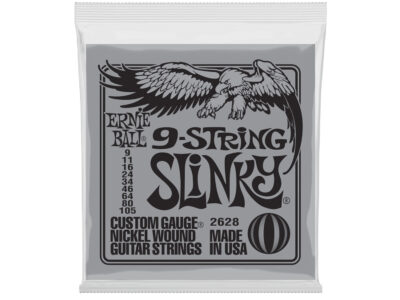 Ernie Ball 2628 9-String Slinky Nickel Wound Electric Guitar Strings, 9-105