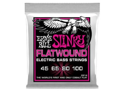 Ernie Ball 2814 Hybrid Slinky Cobalt Flatwound Electric Bass Strings, 45-100