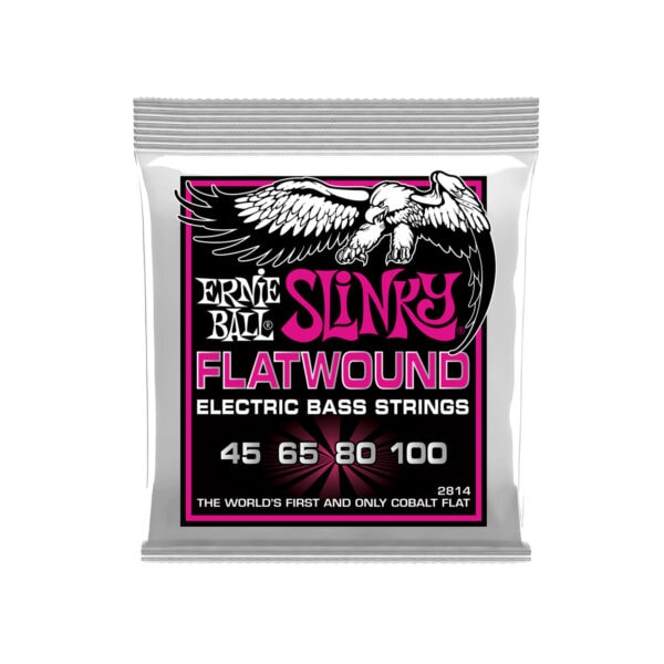 Ernie Ball 2814 Hybrid Slinky Cobalt Flatwound Electric Bass Strings, 45-100