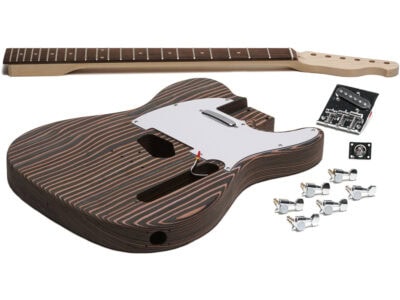 Solo TCKZEB-1-SD DIY Engineered Zebrawood Electric Guitar Kit With Solderless Electronics