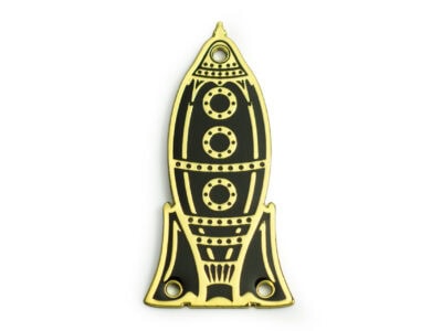 HellParts 3-Hole Brass Epiphone® Style Gold Rock-It Truss Rod Cover
