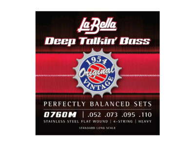 La Bella 0760M Deep Talkin’ Bass Originals Stainless Steel Flat Wound Bass Strings, Heavy, 52-110