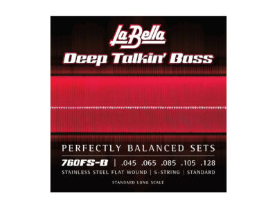 La Bella 760FS-B Deep Talkin' Stainless Steel Flat Wound 5-String Bass Strings, Standard, 45-128