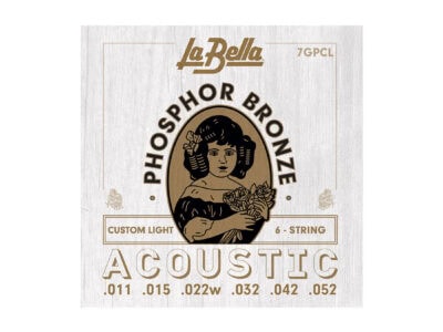 La Bella 7GPCL Phosphor Bronze Acoustic Guitar Strings, Custom Light, 11-52