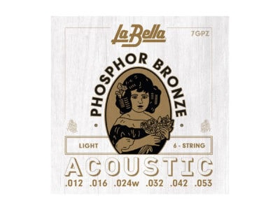 La Bella 7GPZ Phosphor Bronze Acoustic Guitar Strings, Light, 12-53