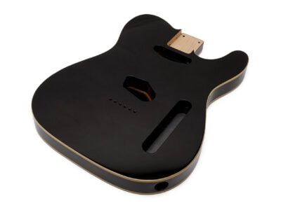 Solo TC Style Poly Finished Guitar Body With Cream Binding - Black
